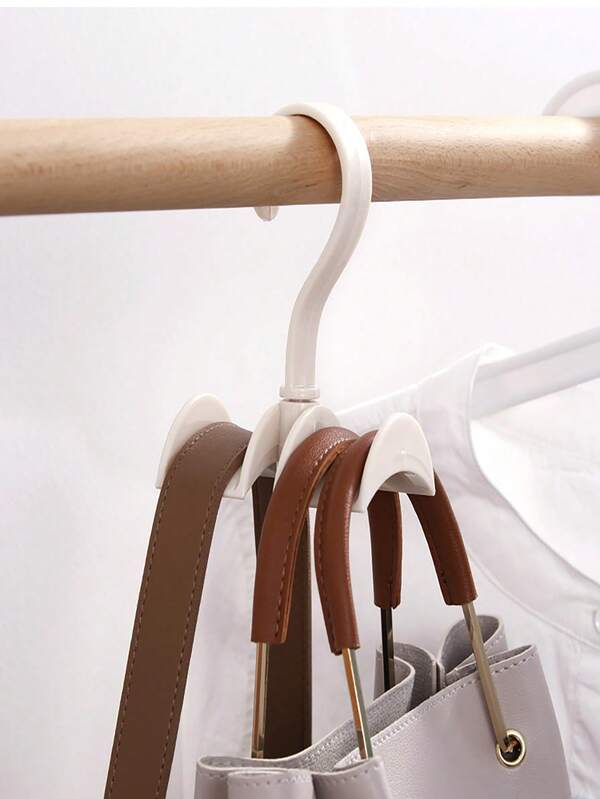 1 قطعة رف الملابس الدوار للخزانة مزود بخطافين لتخزين الحقائب والأربطة والأحزمة وما شابه