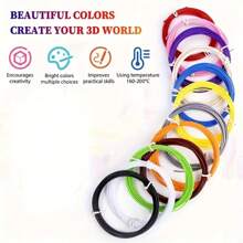 10 filaments PLA de 3D Pen de 1,75 mm lumineux, mesurant 5 m chacun, soit un total de 50 m, kit d'échantillons PLA de 3D Pen, couleurs aléatoires, 1 stylo de soudure 3D, stylo d'impression 3D, stylo multifonction, stylo de graffiti 3D, outil créatif DIY à chargement rapide de type C, adapté pour les étudiants avec écran LCD, comprenant 10 m de filament PLA, cadeau d'anniversaire (couleur du fil aléatoire, certains styles/positions/couleurs aléatoires) (Remarque : pas de chargeur USB)