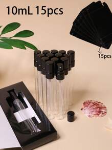 0,34 oz, Confezione da 15 pezzi, Flaconi spray in vetro trasparente con ugello in alluminio, Fornito con una bella confezione regalo, Bottiglie vuote riempibili.