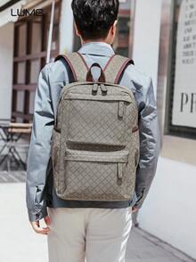 男士双光大容量多口袋 15.6 英寸笔记本电脑背包，商务旅行包，适合返校、出差、旅行、父亲节礼物 - 彩色 - 查看 8