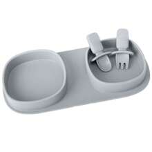 3pcs Toddler Plates Travel Essential On The Go,Baby Plates With Forks And Spoons Self Feeding 6 Months,Foldable,Silicone Feeding