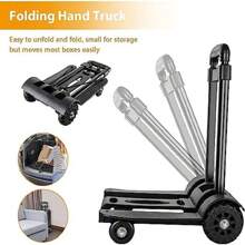 Folding Hand Trucks 75kg Adjustable Heavy Duty Folding Lightweight Sack Barrows Noiseless Industrial-Warehouse Hand Trolley For Lifting Luggage Personal Travel Auto Moving And Office