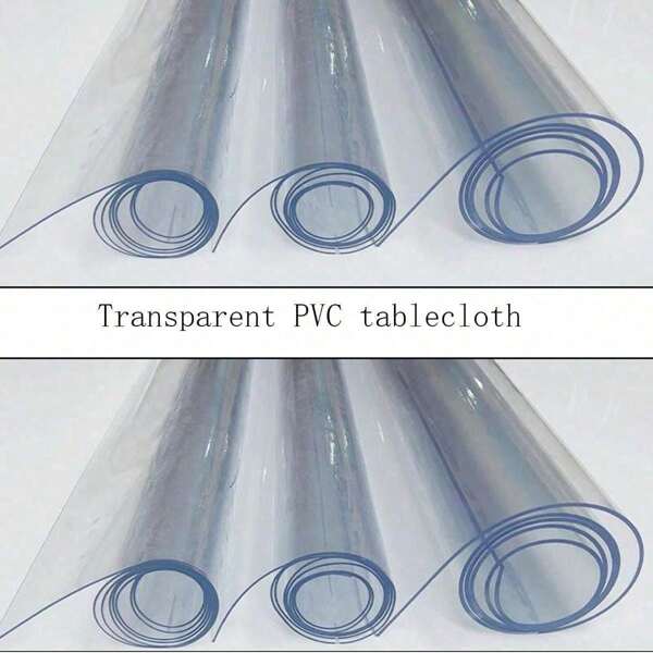 1.0mm Transparent Soft Glass Dining/Coffee Table Cover, Heat Resistant, Waterproof, Oil-Proof For Kitchen And Living Room