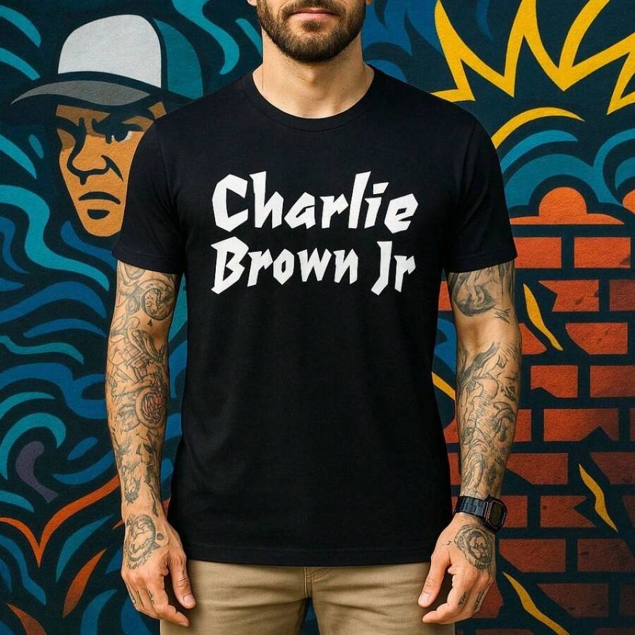 Camiseta Masculina Chorão  Conforto e Qualidade Skatista Uso Casual Lazer Treino - Preto - Visão 1