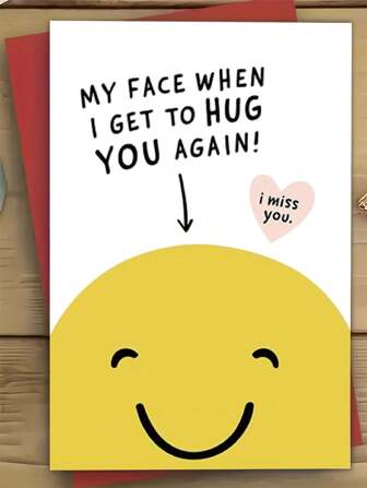 1pc Warm Hug Greeting Card With Envelope Miss You Card For Best Friend, Lover, Family - Perfect For Confession, Special Occasions, And Express
