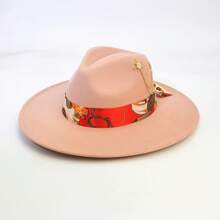 1pc Bohemian Cowboy Hat, Jazz Panama Hat, Tweed Unisex Hat, Derby Hat, Classic Felt Hat, Western Cowboy Hat - A Must-Have Item For Dances, Parties, Dates, Going Out, Outdoor Camping