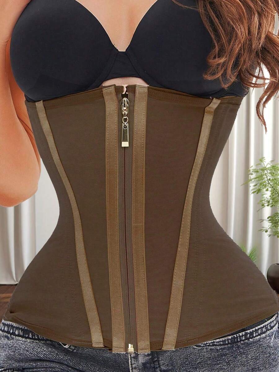 Nowy pas brzuszny dla kobiet po porodzie, sportowy pas modelujący talię, zapięcie na zamek błyskawiczny z przodu, oddychający, modelujący pas do treningu brzucha, pas wiążący