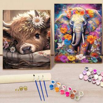 1pc Paint By Numbers Kit For Adults - 16x20" Canvas, Animal Acrylic Painting Set With Brushes & Paints - Perfect For Home Decor & Gifts On Birthdays, Father's Day, Christmas, Mother's Day