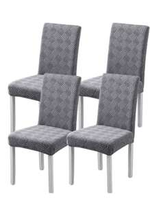 1/4/6 Stücke Stretch Uni Stuhlhussen, Weicher, universell passender Tischhusse, abnehmbare waschbare Anti-Staub Stuhlschutz Überzug aus Spandex