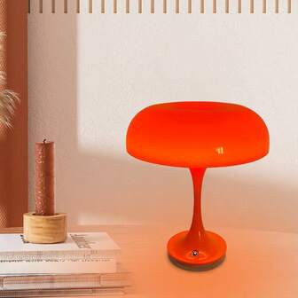  Kexinlighting USB-Powered Retro Mushroom Table Lamp - 3 Color Temperatures (Warm/Cool/Daylight), 10 Brightness Levels, Artistic Red Design For Bedroom & Living Room Decor, Mood Lighting Decorative Lighting Plastic Construction, Mushroom Decor