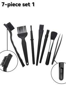9 pièces Brosse en plastique multifonctions, brosse de nettoyage pour téléphone portable et ordinateur, brosse d'élimination de la poussière du clavier, ensemble de brosses pour les interstices de voiture industrielle