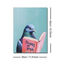 1 幅无框/带框鸽子读书拉屎在人身上有趣的墙壁艺术帆布海报印刷幽默鸟类动物浴室装饰画适用于卫生间、公寓、客厅、卧室、现代家居装饰 - 彩色 - 查看 8