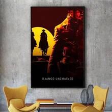 1 pièce /3 pièces Affiches d'art mural en option Cadre Pop Films classiques Django Unchained Papier peint Affiches vintage Œuvre murale, Convient pour les murs résidentiels et de dortoir, les salons et les bars, les salles à manger ou les salles de bains, la décoration de la chambre, sans cadres Haute qualité, Art sur canevas sans cadre/encadré pour intérieur/extérieur