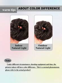 Synthetic Messy Bun Hair Pieces, Curly Wavy Bun Hair Band, Suitable For Women's High Bun Ponytail Hair Pieces