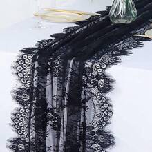 Lace Tablecloth French Lace Table Runner White And Black Floral Lace Edging Tablecloth Romantic Table Runner Wedding Decoration
