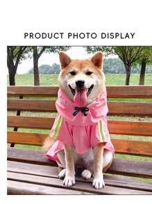 Reflective Dog Rain Poncho, Convenient Outdoor Pet Rain Jacket
