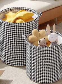 Cesta de lavandería de gran capacidad para el almacenamiento decorativo de ropa sucia, juguetes y mantas en el baño, la habitación del bebé y la sala de estar, con un estampado pata de gallo para decorar la habitación, ideal para decoración otoñal, dormitorio, Navidad y regalos de vacaciones, accesorios de viaje de verano y vuelta al cole