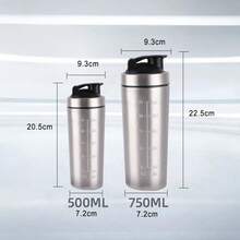 Stainless Steel Shaker Bottle Portable Protein Powder Shaker Cup Sport Mug Leak Proof Outdoor Fitness Whey Shakes Cup With Scale - 紅色 - 查看 7