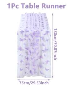 1pc Butterfly Mesh Table Runner, Double-Sided Sheer Table Cloth, Chiffon Thin Gauze Table Cloth, Suitable For Birthday Party Decoration, 75*180cm Table Cloth, DIY Craft, Butterfly Theme Party Decoration, Gender Reveal Party Decoration, Wedding Decoration, Baby Shower Decoration, Wedding Supplies, Bridal Shower Favor, Butterfly Theme Birthday Decoration, Butterfly Theme Baby Shower Decoration, Butterfly Theme Party Supplies - Butterfly - View 8