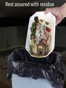 50pcs/Pack Thickened Plastic Garbage Bags, Carry-Style, Black, For Home, Living Room, Office, Kitchen, Great Value