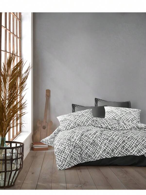 2 Stücke türkisches Baumwoll-Bettbezug-Set einzeln, ganzjährig, weich und kuschelig, 1 Stücke 160*220 cm Bettbezug, 1 Stücke 50*70 cm Kissenbezug