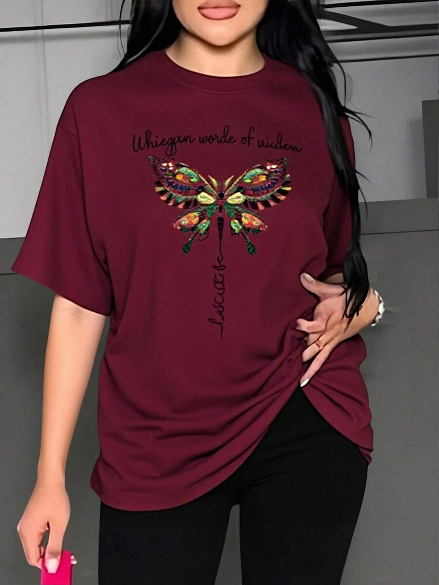 Animal  Casual  Poliéster        Deportivo  Oficina  Casa - Burdeos - Ver 1