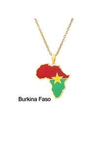 1pc Stainless Steel Hip-Hop African Country Map & Flag Pendant Necklace, Suitable For Women Daily Wear, Gift For Family, Friends, Beach Holiday, Festival, Birthday - Multicolor - View 15