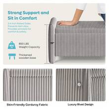 44 Storage Ottoman, Upholstered Entryway With Storage End Of Bed Bedroom& Living Room, Corduroy Beige - 燈芯絨灰色 - 查看 4