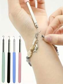1pc Stainless Steel Bracelet Fastener Assistant, Jewelry Assistant Bracelet Clasp Assistant, Bracelet And Necklace Aid Tool For Jewelry Making - Easy To Put On Bracelet Portable Bracelet Tool Jewelry And Hook Equipment Bracelet Attachment Tool, Adjustable Bracelet Fastener - Easy To Use Female Jewelry Assistant