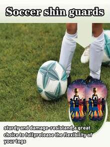 SRH 1 Pair Customized Glossy Shin Guards, Made Of Durable PE Plastic Panel With EVA Cushioning Pad On The Back, Comfortable And Protective For Football/Soccer Field Training And Games, Ideal Personalized Football Accessory Gift For Youth, Family And Friends - Multicolor - View 12