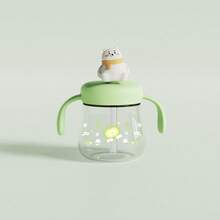 Vasos para niños pequeños, vaso de transición a prueba de derrames de Tritán con protección, vasos con pajita de silicona con peso - Multicolor - Ver 10