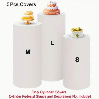 1 Set Plain Cylindrical Stand Cover, Spandex Elastic Pillars Sleeves For Wedding Party, Dessert Table Decor, Fits Cylindrical Tables, Suitable For Wedding Props, Sweets Tables, Birthday Parties, Christmas Events, All Seasons (Frame Not Included)