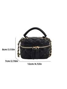 Women's Fashion Simple Stitching Quilted Hand Carry Small Bag, Daily Shopping, Travel, Dating, Party, Crossbody Shoulder Bag