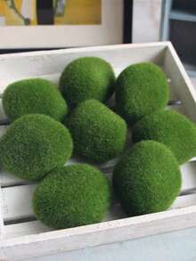1/5/10PCS Green Microfiber Artificial Moss Balls, Artificial Green Moss Ball, Realistic Faux Moss, Green Decorative Stones, Gardening, Faux Greenery Decorative Stones For Home Decor, Vase And Table Accents, Planter Embellishments, Wedding And Party Decor, Event Decor - Multicolor - View 5