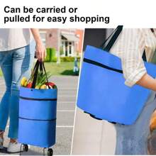 Wheeled Luggage Bag Foldable Storage Bag Transformable Into A Handbag Lightweight Trolley Case Messenger Bag Large Capacity Design Suitable For Travel And Shopping