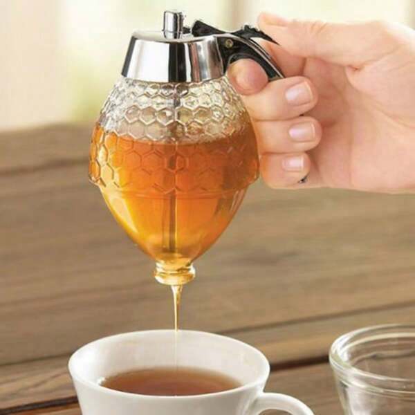 1pc Honey/Syrup Dispenser Plastic Sealed Jar With Stand, Leak-Proof Honey Pot Squeezer, Honey/Jam Press Bottle Honey Dispenser, Easy To Clean Honey Container With Flip Cap