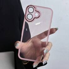 1 件时尚手机壳带镜头保护膜，适用于 Galaxy /Redmi / Realme C21Y/C35/C55/C67/C53/C63/C61/C75/P1Pro/Phone 11/12/13/14/15/16 保护套防水防震防摔防刮 - 粉色 - 查看 2