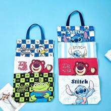 Disney 1pc Disney Official Authorized Large Capacity Canvas Tote Bag, Fixed Shoulder Strap, Wide Opening Design, Suitable For Daily Use, Large Storage Capacity, School Supplies,Back To School