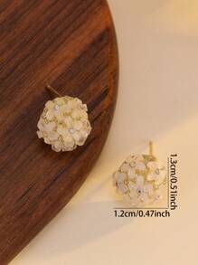 1 Pair Delicate 3D Floral Earrings, Unique Design Transparent Elegant Versatile Earrings For Party, Wedding Wearing