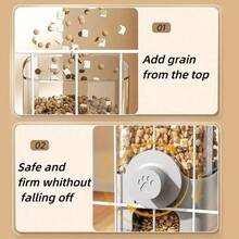 1 Set Hanging Pet Water Dispenser With Anti-Humidity Mouth Bowl, Large Capacity Cat/Dog Water And Food Feeder, Can Be Hung On Cage - Grey - View 6