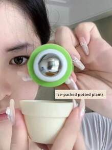 Pequeña herramienta de masaje con rodillos, apta para aplicar compresas de hielo y masaje en los ojos y la cara, alivia la fatiga, masajeador multifuncional
