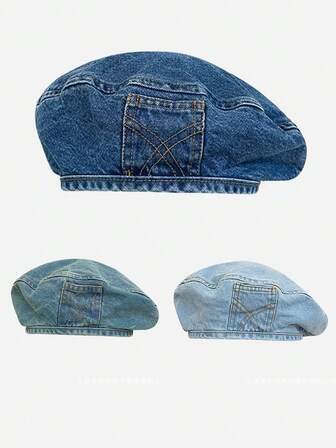 1pc Versatile Vintage Solid Color Beret Hat, Casual Fashion Suitable For Women Outdoor Matching