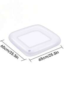 1pc,Pvc Inflatable Ice Bar, Pool Party Ice Tray, White Fruit Plate, Square Drink Bucket Inflatable Ice Trough, Suitable For Parties, Swimming Pools And Travel Supplies