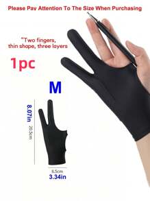 Finego 1/2/3 piezas Guante de dibujo de artista, guantes de pintura de dedos, guantes de mano derecha e izquierda para tableta gráfica de arte digital, iPad, dos dedos con elasticidad suave y transpirable para lápiz óptico, lápiz, boceto, pintura, útiles de oficina y escuela, suministros de pintura y dibujo, guantes de dibujo, regalos creativos, regreso a la escuela, útiles escolares