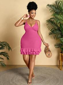 BIUBIU Vestido holgado de mujer talla grande talla en unicolor, sexy, con cuello halter y escote bajo, ajustado a la cadera, un básico para los viajes a Hawái, apropiado para citas de vacaciones