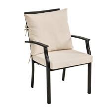 20" X 20" Premium Beige Outdoor Dining Chair Cushion