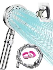Shower Head With Handheld, High Pressure 5 Mode Spray Mode Shower Head With Stainless Steel Hose And Adjustable Stand Bathroom Decor Fall Decor Bathroom Accessories
