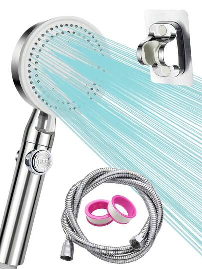 Shower Head With Handheld, High Pressure 5 Mode Spray Mode Shower Head With Stainless Steel Hose And Adjustable Stand Bathroom Decor Fall Decor Bathroom Accessories