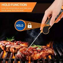 1 pièce Thermomètres Thermomètre de cuisine numérique multifonctionnel pour aliments, thermomètre pliable pour grillades, barbecue, lait, eau, café (Orange)