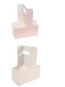 10/15 Kraft Paper Coffee Holder With Handle, Double Compartment Portable Takeaway Beverage Holder, Takeaway Paper Cup Holder (White, Brown, Pink), Event Party Box, Kraft Paper Flower Basket, Hot Or Cold Drink Cup Holder, Milk Tea Holder, Takeaway Box, Dessert Cake Bouquet Box, Wedding Gift, Floral Accessories, Suitable For Wedding Party, Office, Outdoor. - Multicolor - View 13